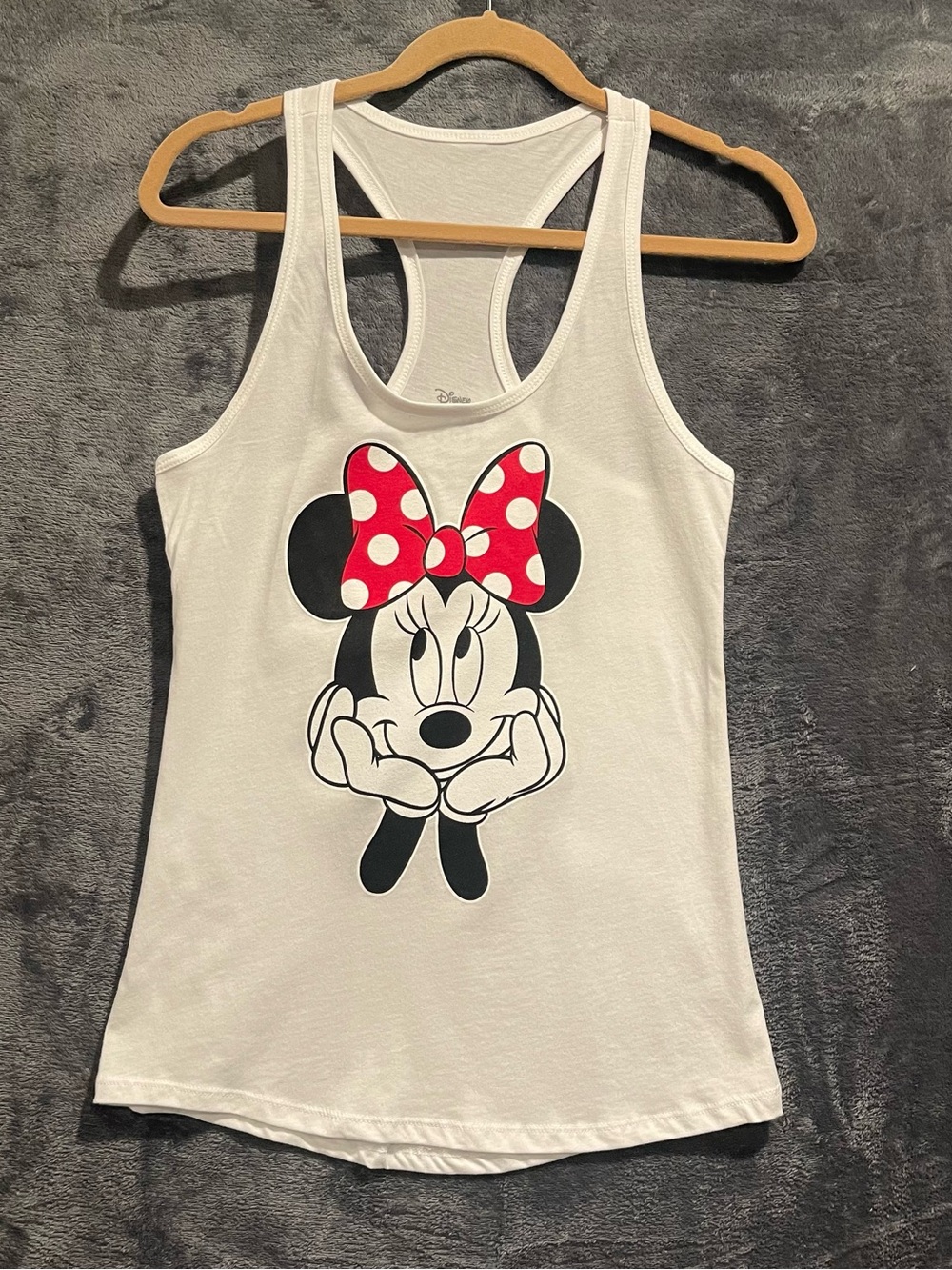 Disney White Minnie Mouse Racerback Tank Top Size Medium Casual